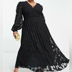 ASOS Black Long Sleeve Maxi Dress
